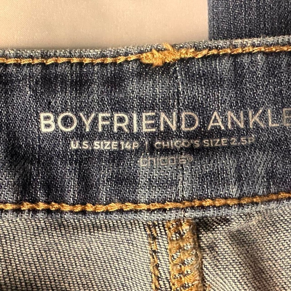 Chico's Women's Petite 14P Blue Stretch Denim Boyfriend Ankle 5-Pkt